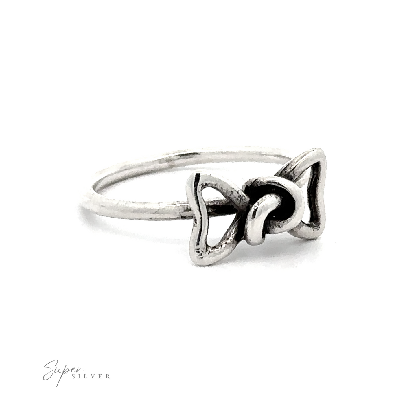 A Wire Bow Ring with a knotted center, perfect for a cute addition to any outfit.