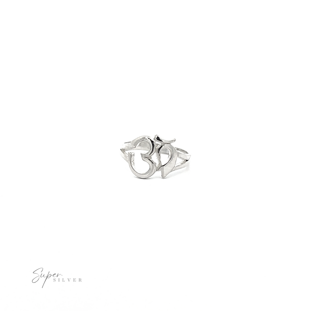
                  
                    A Hindu-inspired silver split-shank ring featuring the Om Symbol Ring.
                  
                