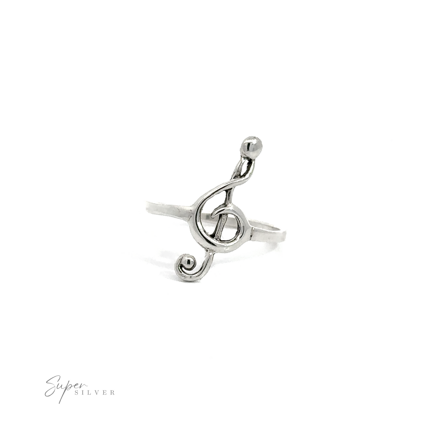 
                  
                    A sterling silver Musical Treble Clef Ring.
                  
                