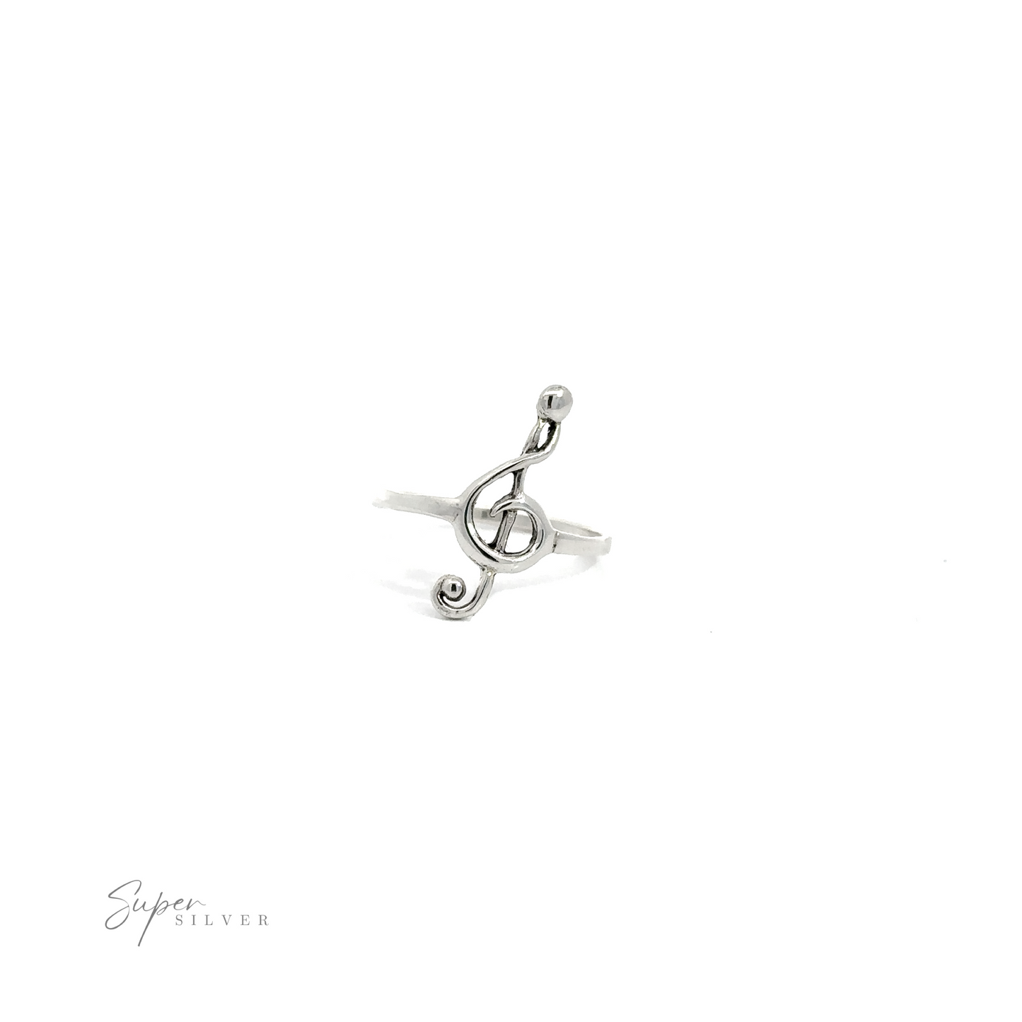 
                  
                    A sterling silver Musical Treble Clef Ring with a treble clef music note design.
                  
                