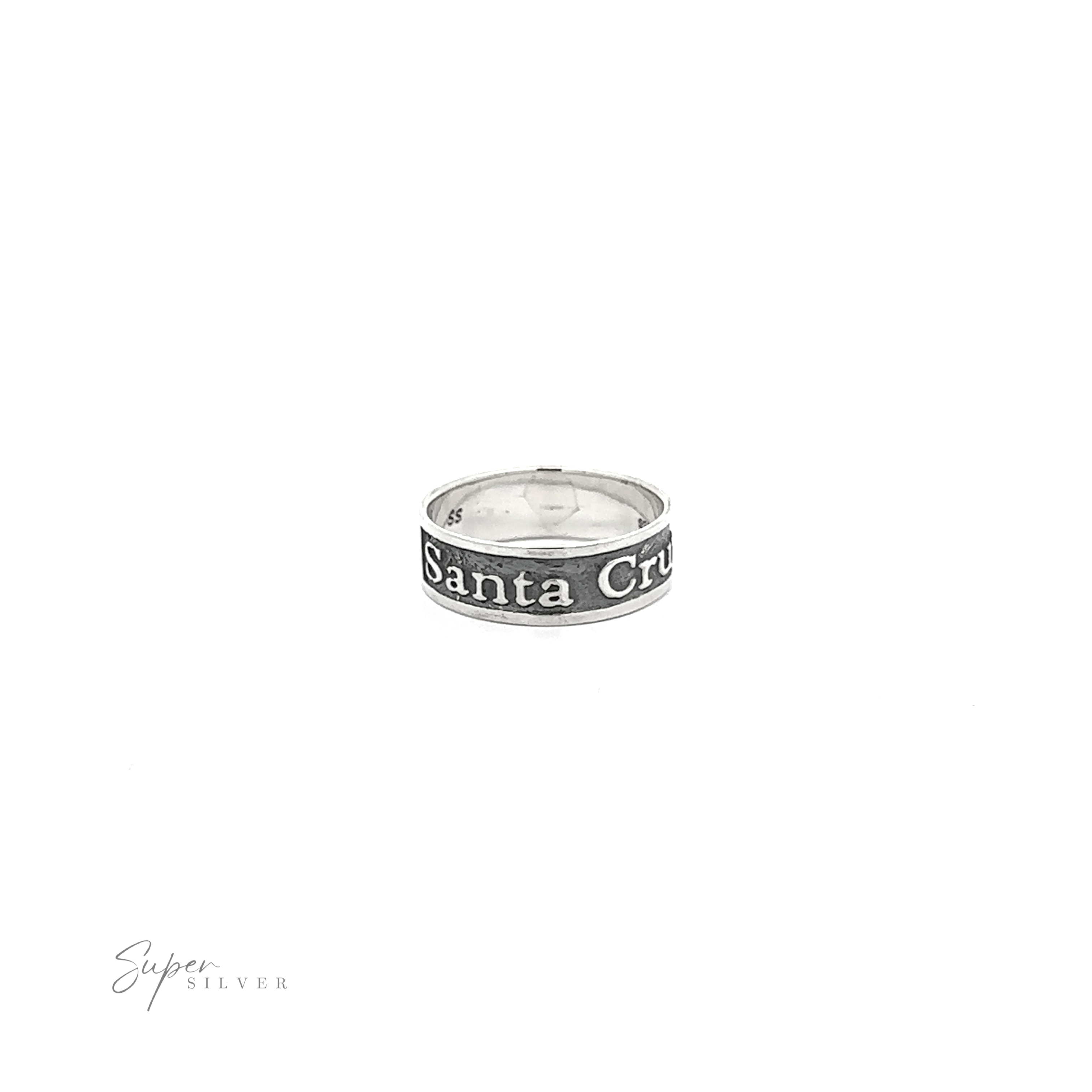 Sterling Silver Santa Cruz ring with "Santa Cruz" engraving.