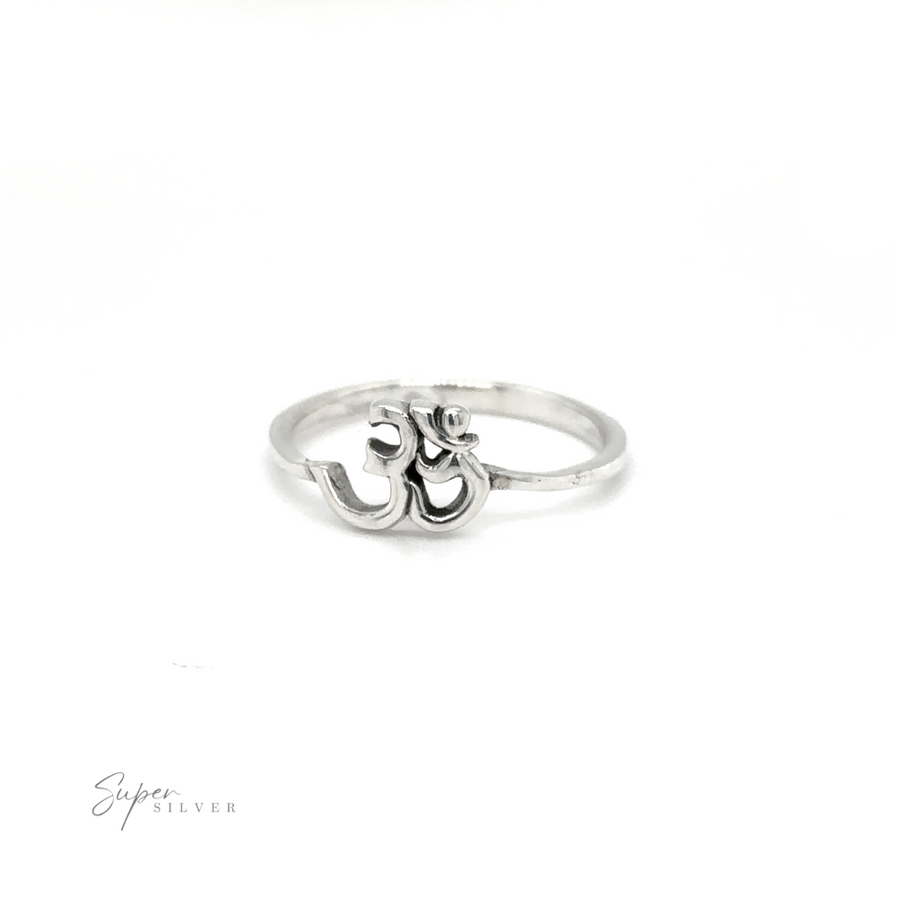 
                  
                    A silver Dainty Om Ring, representing spirituality and interconnectedness.
                  
                