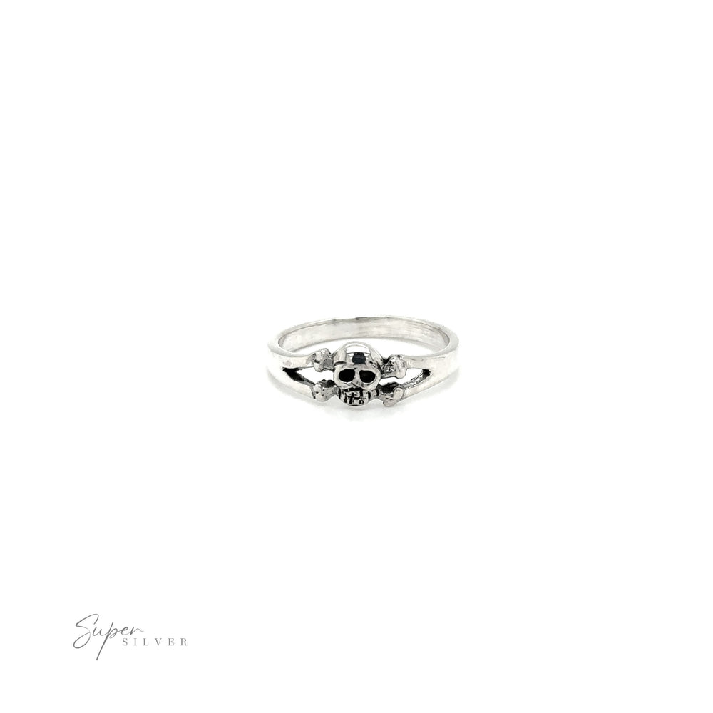 
                  
                    A pirate-inspired Cute Skull and Crossbones Ring with black diamonds.
                  
                