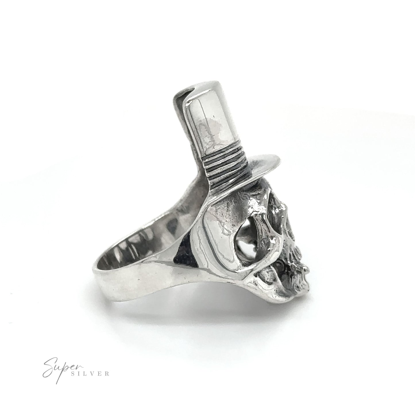 
                  
                    An edgy fashion statement, the Skull Ring with Top Hat features the top hat design for added flair.
                  
                