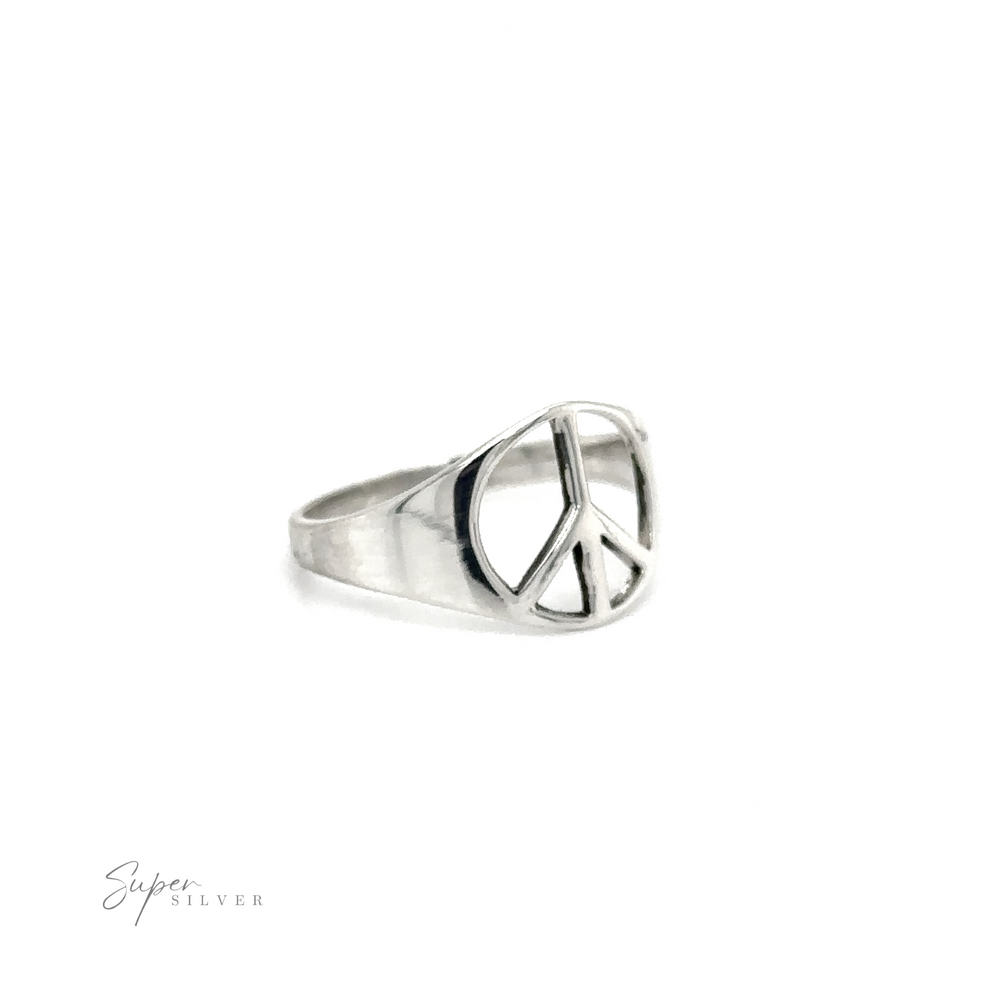 
                  
                    A classic style silver Tapered Peace ring, symbolizing unity and harmony.
                  
                