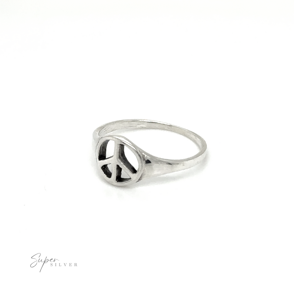 
                  
                    A classic style Tapered Peace Ring with a peace sign on it, representing unity and harmony.
                  
                
