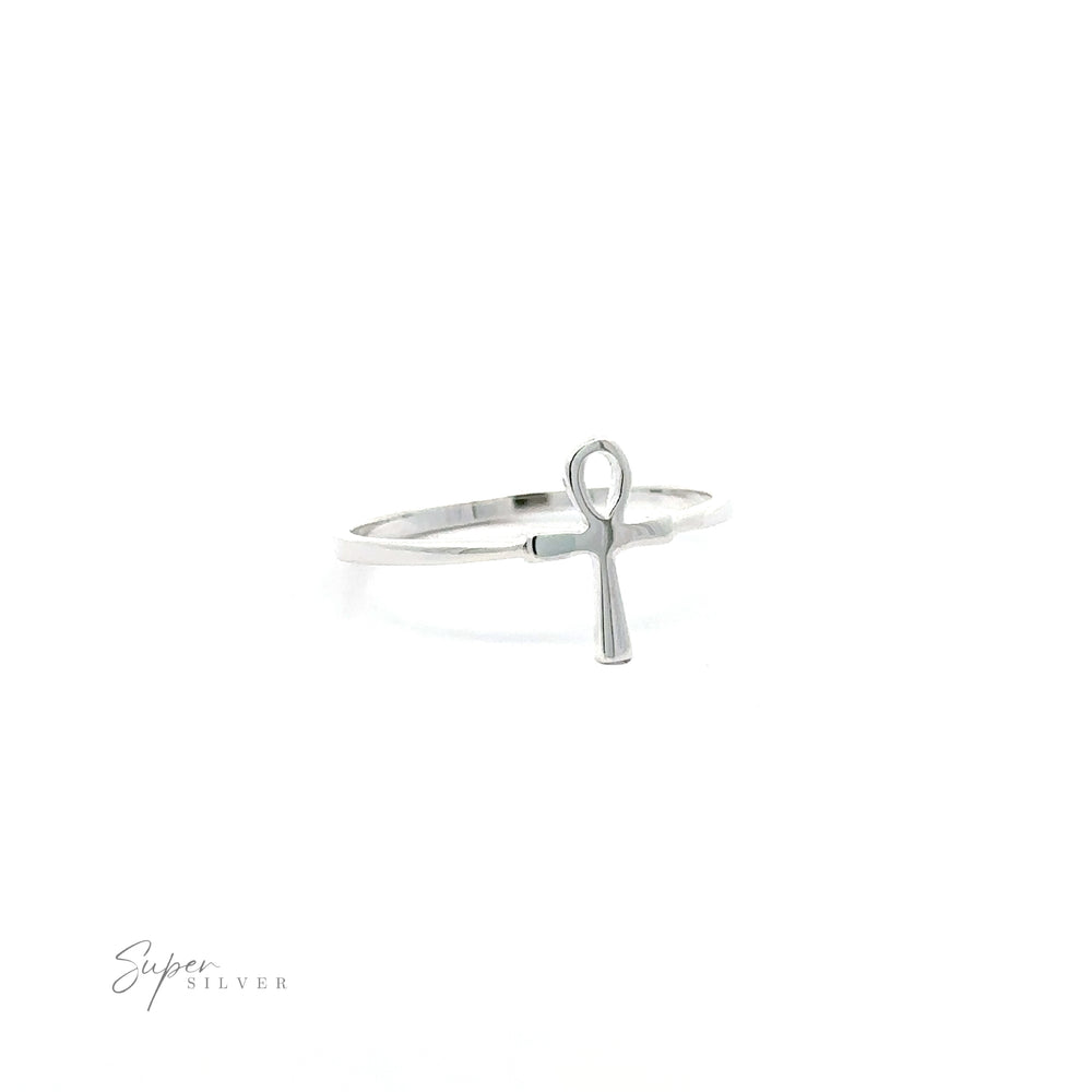 
                  
                    This sterling silver Tiny Ankh ring features a thin band.
                  
                