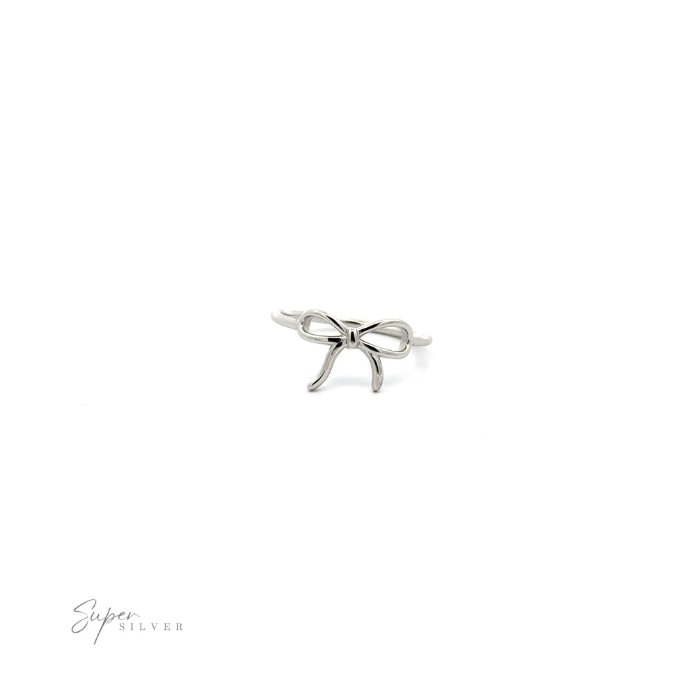 
                  
                    A delicate Ribbon Bow Ring on a white background, making an adorable addition to any outfit.
                  
                