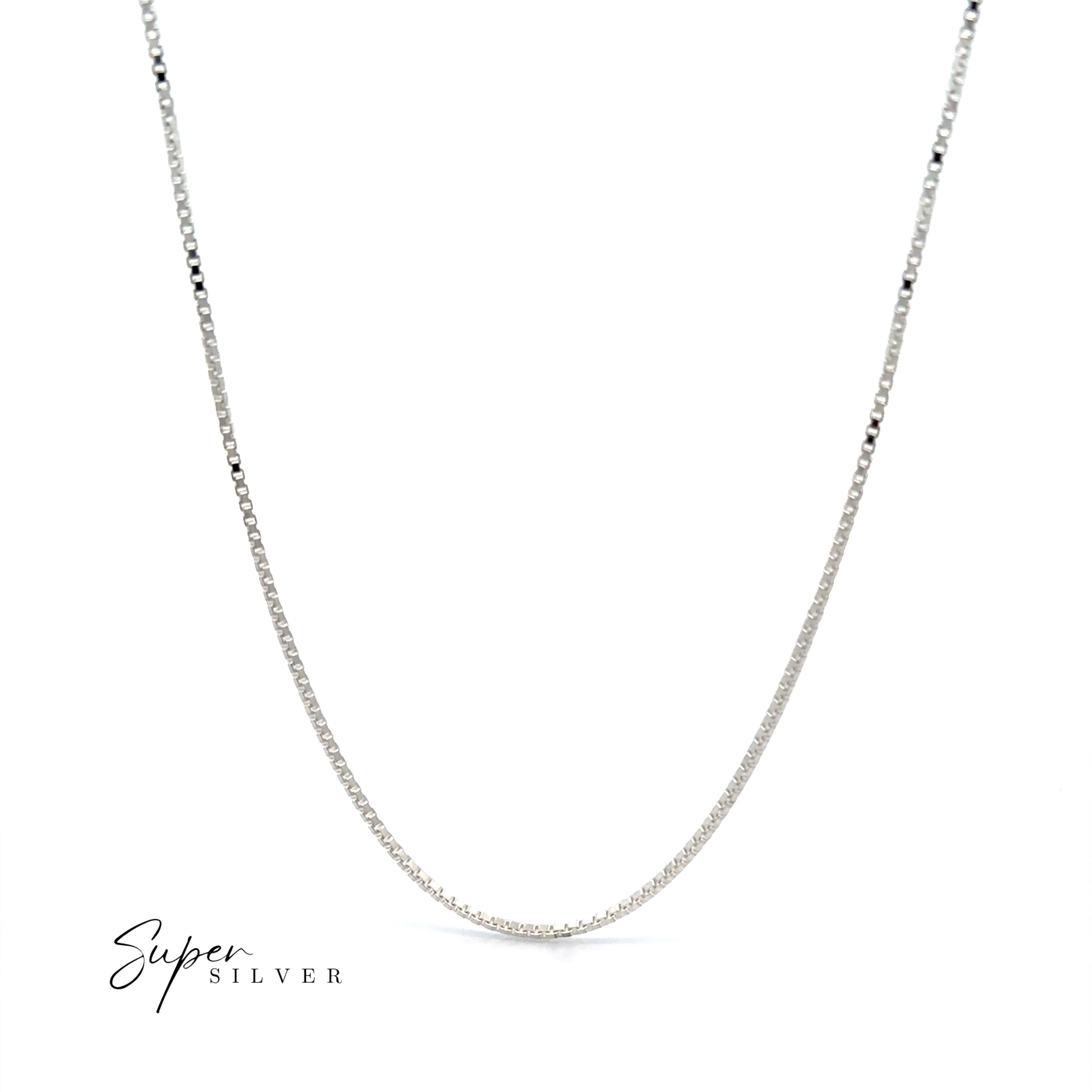 Delicate Sterling Silver D/C Box Chains with Italian craftsmanship, shown on a white background with the "Super Silver" logo in the bottom left corner.