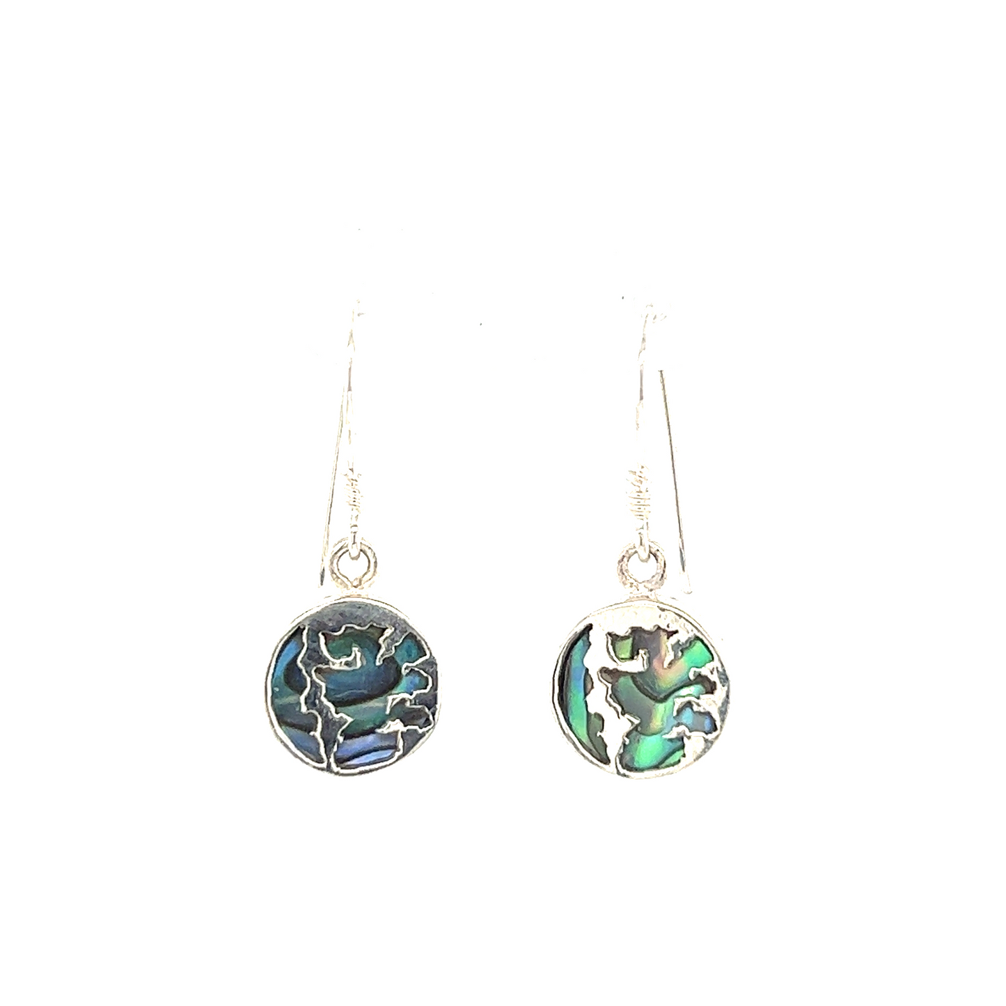 
                  
                    Round Abalone Earrings with Overlay Design
                  
                