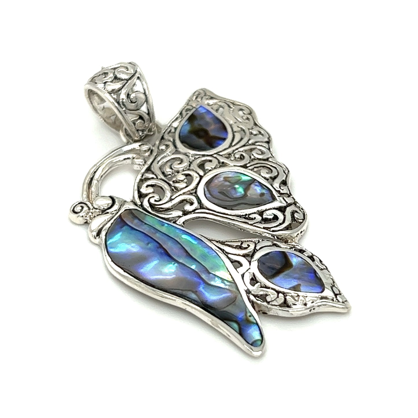 
                  
                    This Filigree Butterfly Inlay Pendant showcases the symbolism of transformation in a beautiful sterling silver design.
                  
                