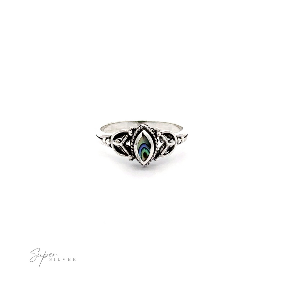 
                  
                    A fashionable Tiny Marquise Inlay Stone Ring with an opal stone.
                  
                