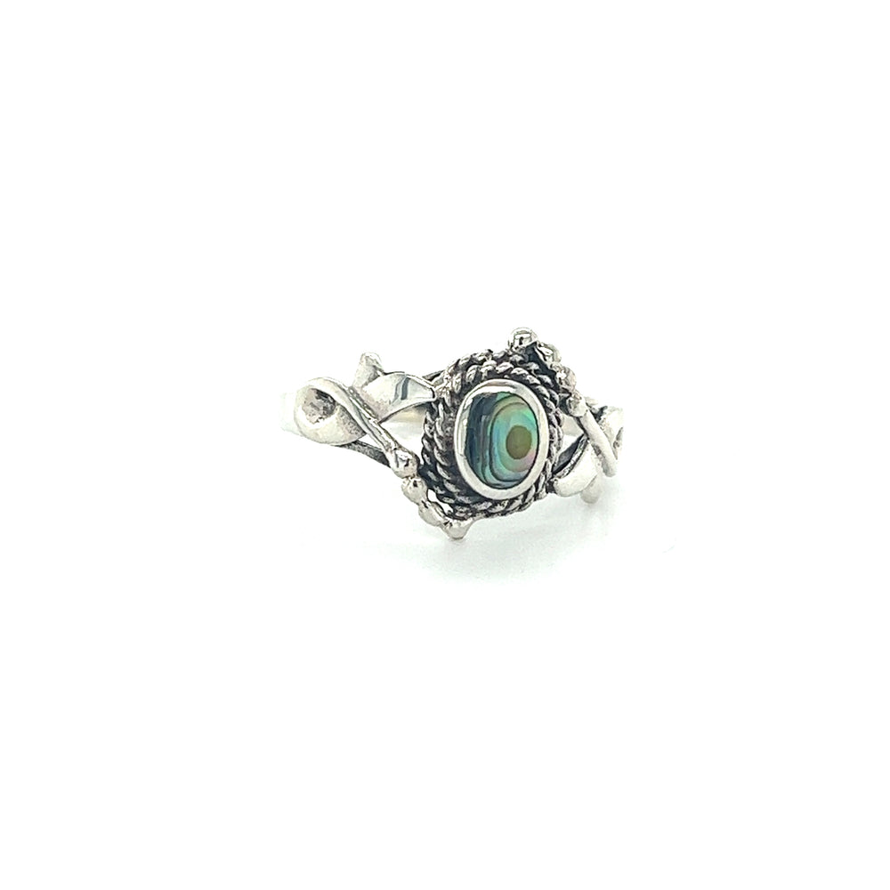 
                  
                    A Super Silver Decorated Freeform Inlay Stone Ring, exuding a Bali boho vibe.
                  
                