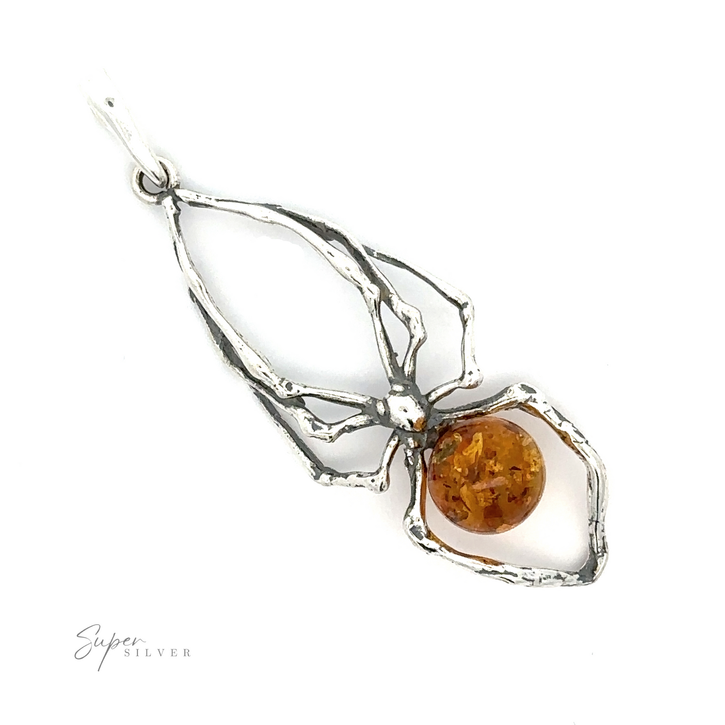 Beautiful Amber Spider Pendant with Baltic amber stone.