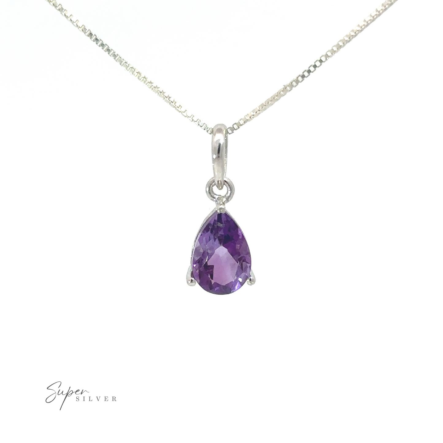 
                  
                    A Dainty Faceted Gemstone Pendant on a silver chain.
                  
                