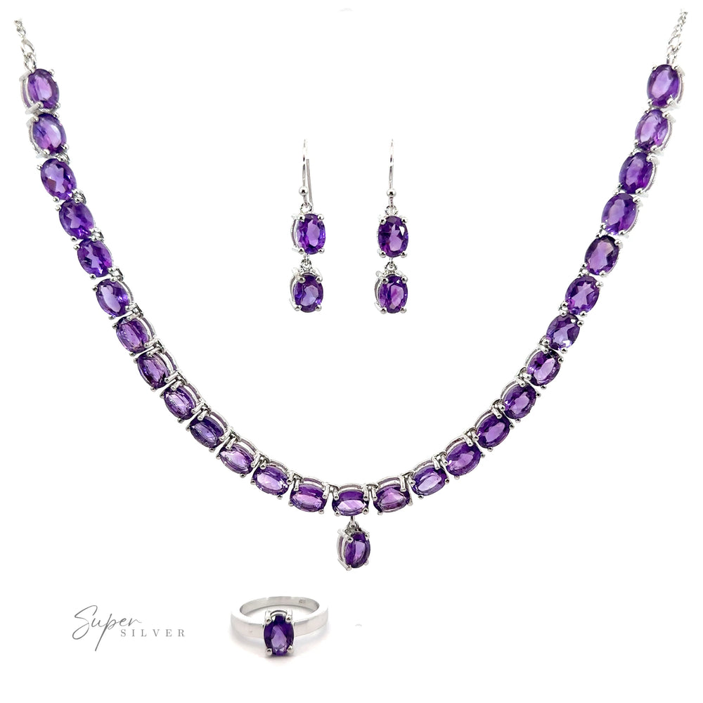 A sophisticated and elegant Elegant Faceted Gemstone Jewelry Set, crafted with stunning gemstones.