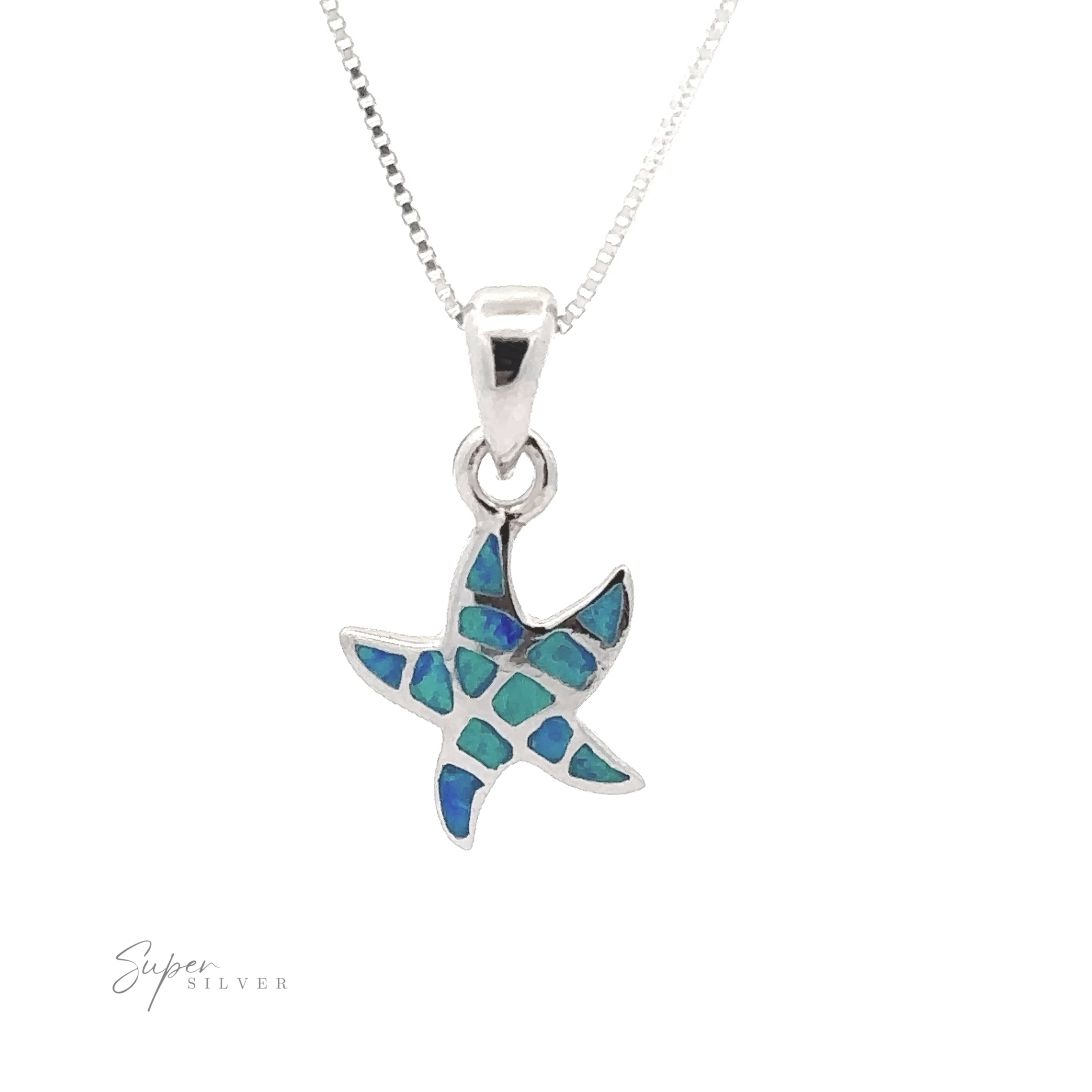 Petit pendentif étoile de mer en opale créée en laboratoire