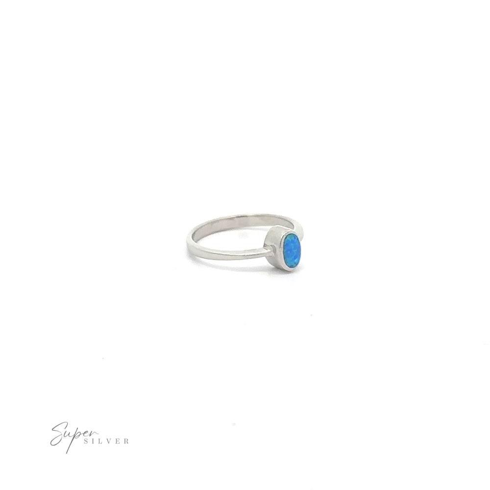 
                  
                    Rectangular Lab Opal Ring on a white background.
                  
                