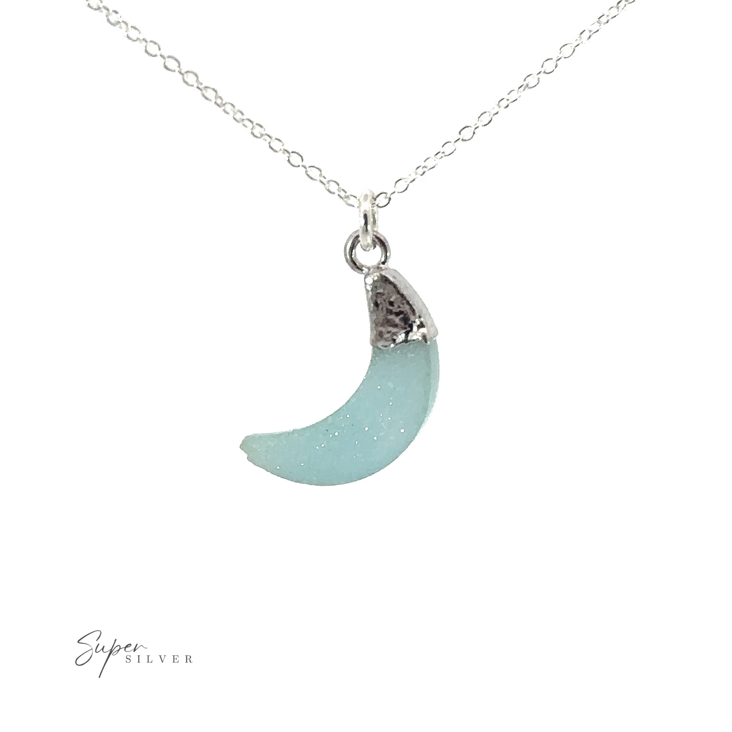
                  
                    A Delicate Stone Moon Necklace with a blue moon pendant.
                  
                