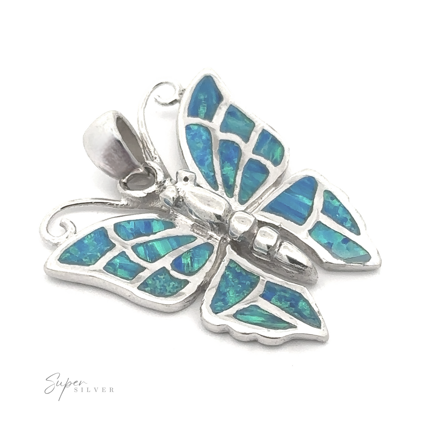 
                  
                    Pendentif papillon en opale créée en laboratoire
                  
                