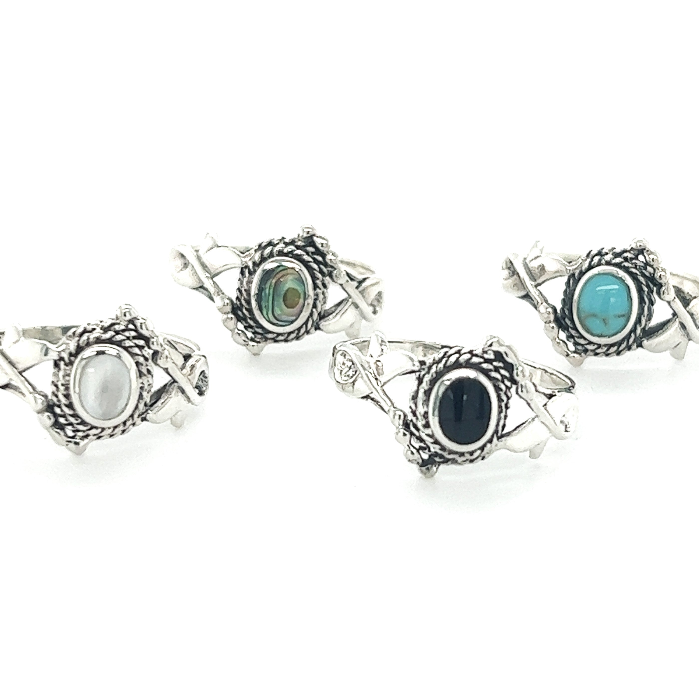Silver Romance Rings - 4 Pack | Claire's US