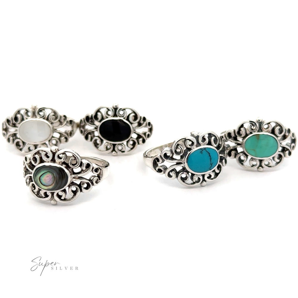 
                  
                    A timeless collection of Victorian Filigree Inlay Stone Rings, perfect for vintage lovers seeking an exquisite style.
                  
                