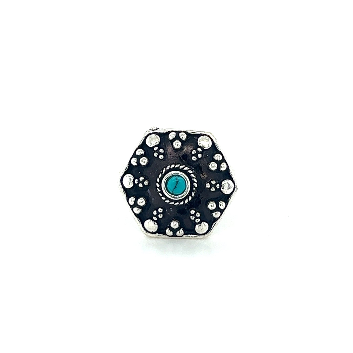 
                  
                    A stunning Tibetan-Style ring with a turquoise stone, making it a bohemian masterpiece.
                  
                