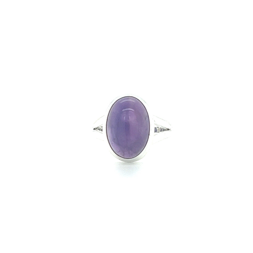 
                  
                    Boho-inspired Oval Stone Ring in sterling silver.
                  
                