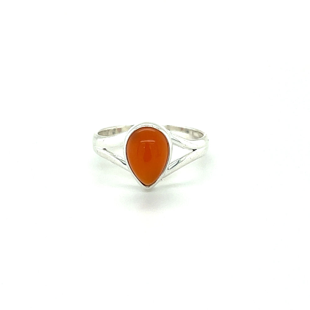 
                  
                    A sterling silver ring with a Simple Teardrop Shape Gemstone.
                  
                