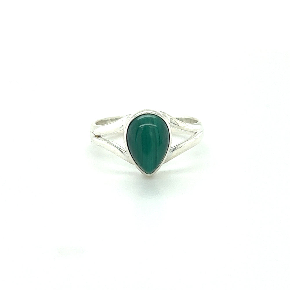 
                  
                    A modern sterling silver ring with a Simple Teardrop Shape Gemstone.
                  
                