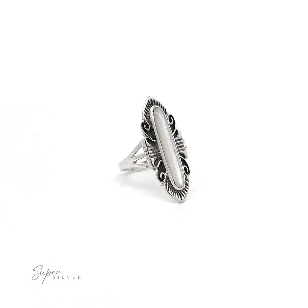 
                  
                    An Elegant Southwest Inspired Ring with Inlaid Stone.
                  
                