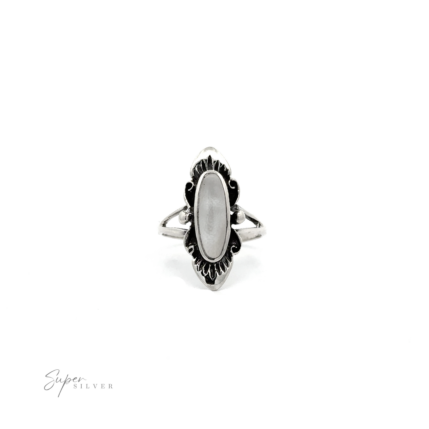 
                  
                    A fashionable Southwest Inspired Elongated Oval Ring on a white background
                  
                