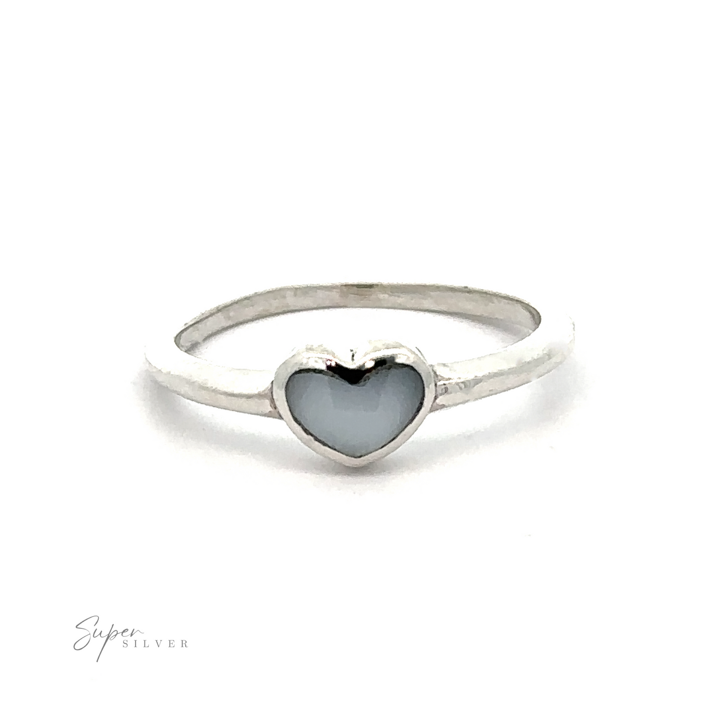 
                  
                    A sterling silver ring with a Stone Wire Heart Ring stone inlaid.
                  
                