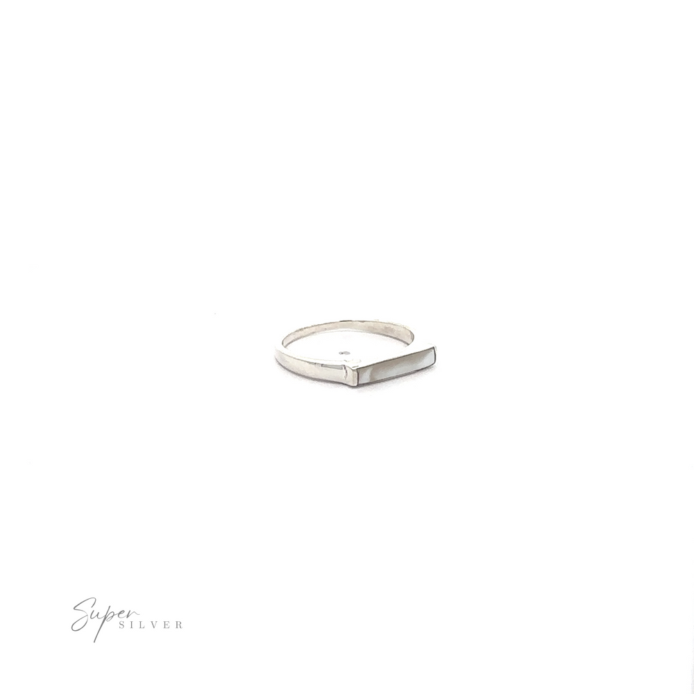 
                  
                    Inlay Stone Rectangle Signet Ring on a white background.
                  
                