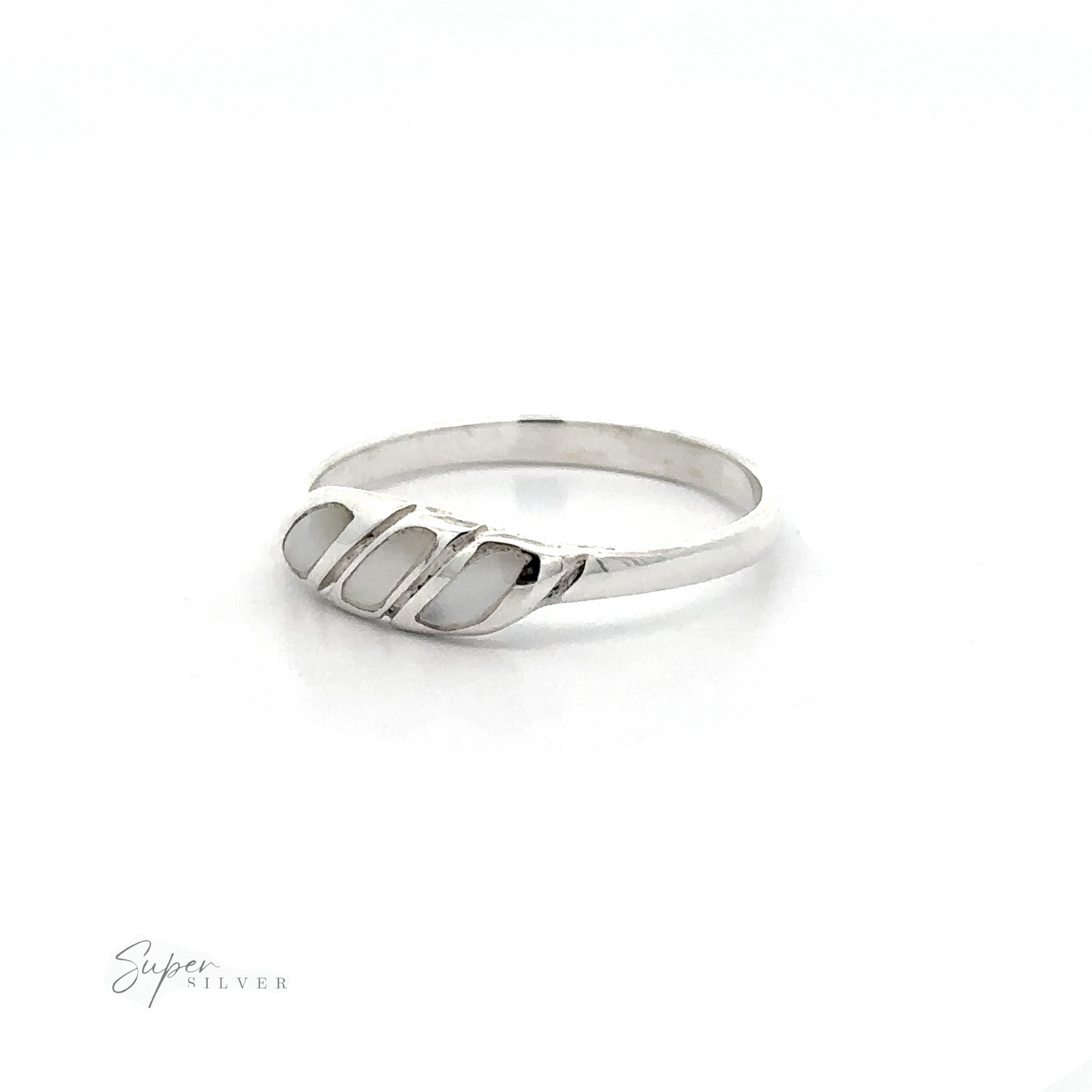 
                  
                    A Dainty Inlay Stone Twist Ring displayed against a white background.
                  
                