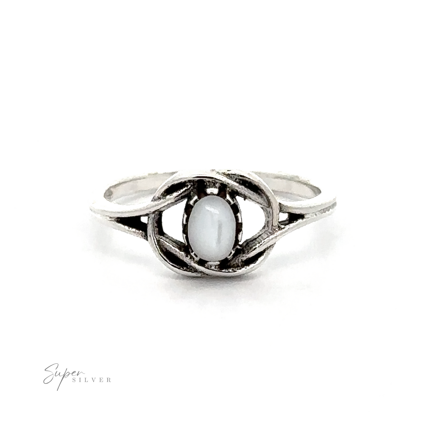 
                  
                    A Delicate Knot Ring with Oval Stone, giving off a boho vibe.
                  
                
