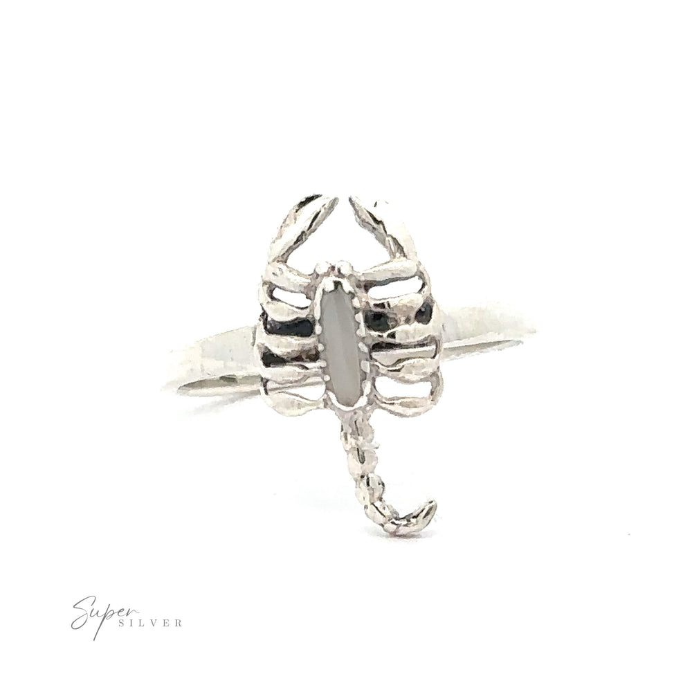 
                  
                    Small Scorpion Ring with Inlaid Stone depicting a small scorpion design.
                  
                