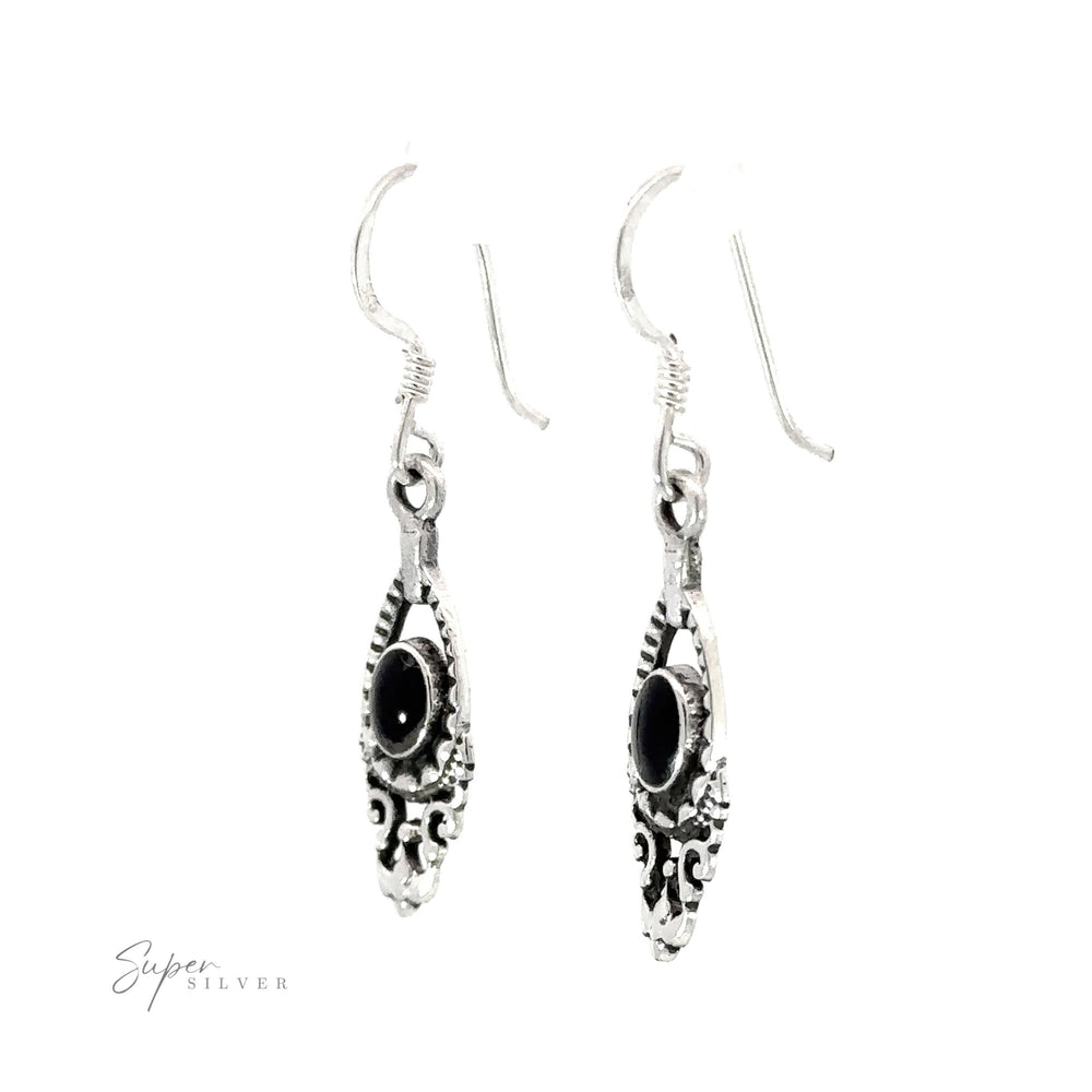 
                  
                    A pair of Delicate Victorian Stone Earrings on a white background, perfect for everyday wear.
                  
                