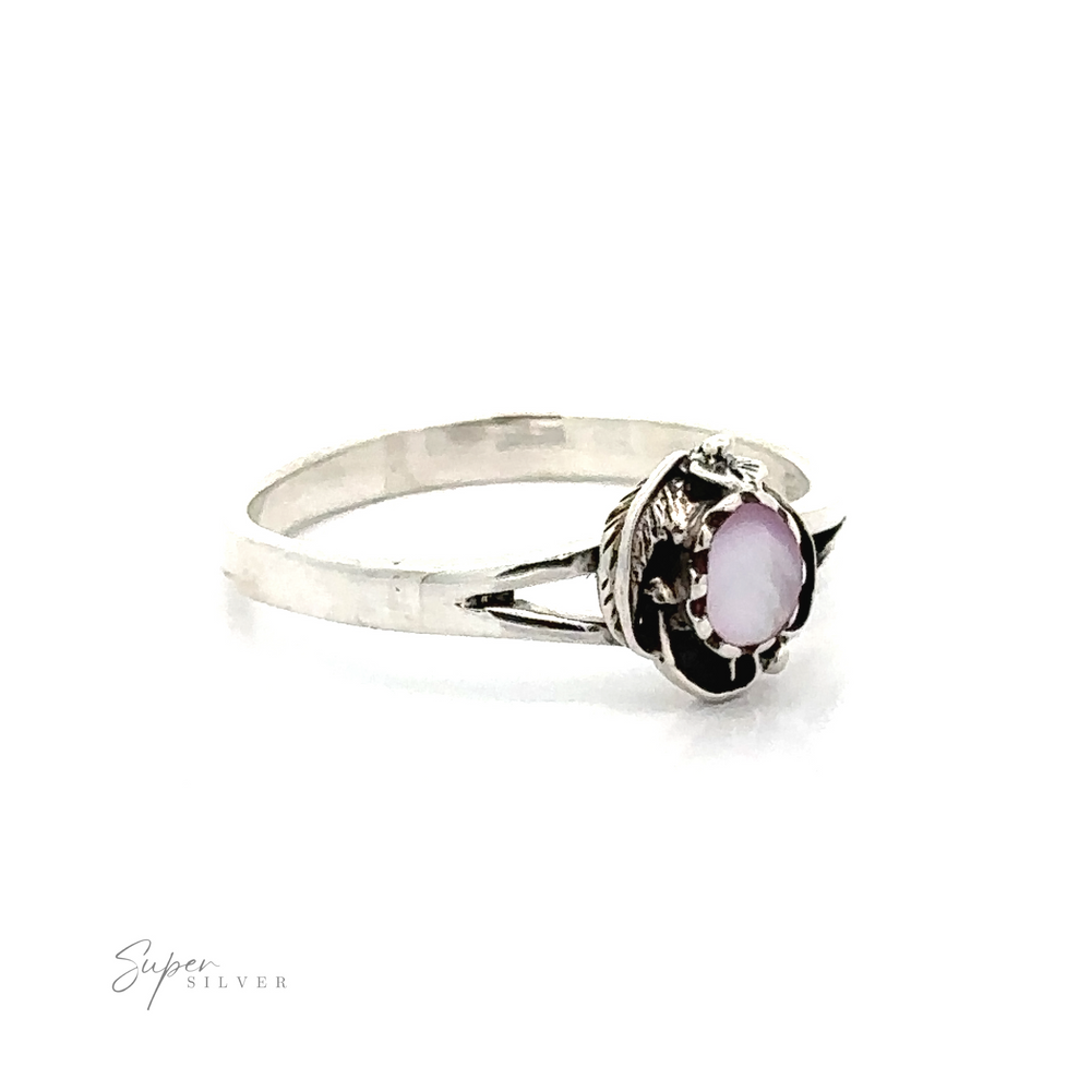 
                  
                    A sterling silver Stone Oval Ring With Delicate Detailing.
                  
                