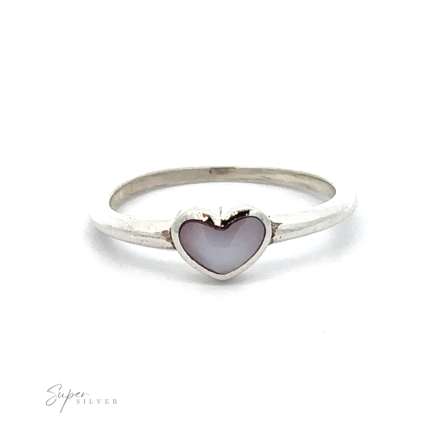 
                  
                    A sterling silver ring with a Stone Wire Heart Ring-shaped inlaid stone.
                  
                