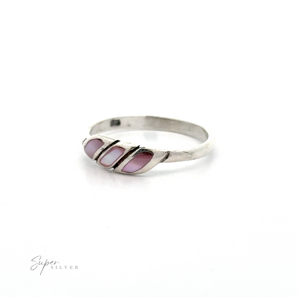 
                  
                    Dainty Inlay Stone Twist Ring with purple inlay stone on a white background, featuring a chic twist design.
                  
                