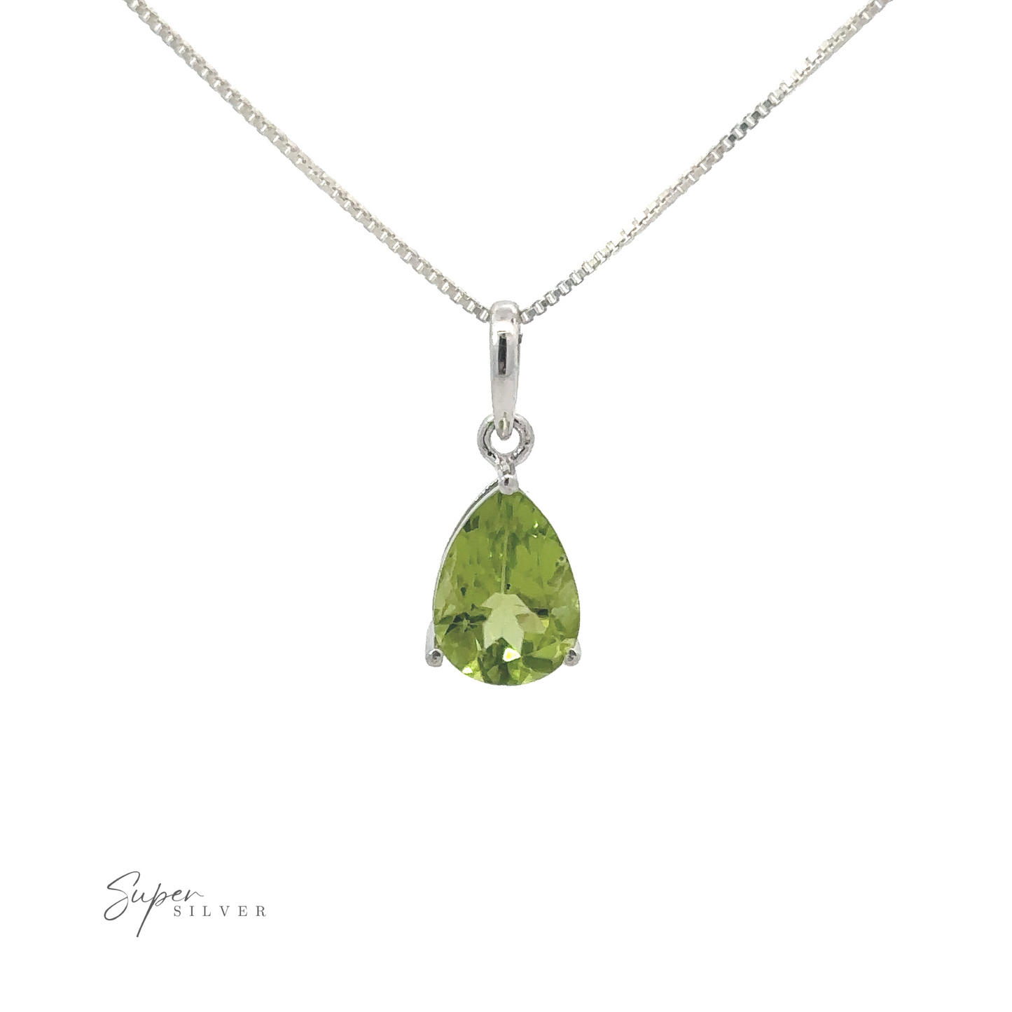 
                  
                    Minimalist-style dainty faceted gemstone pendant in sterling silver, featuring a tiny teardrop gemstone.
                  
                