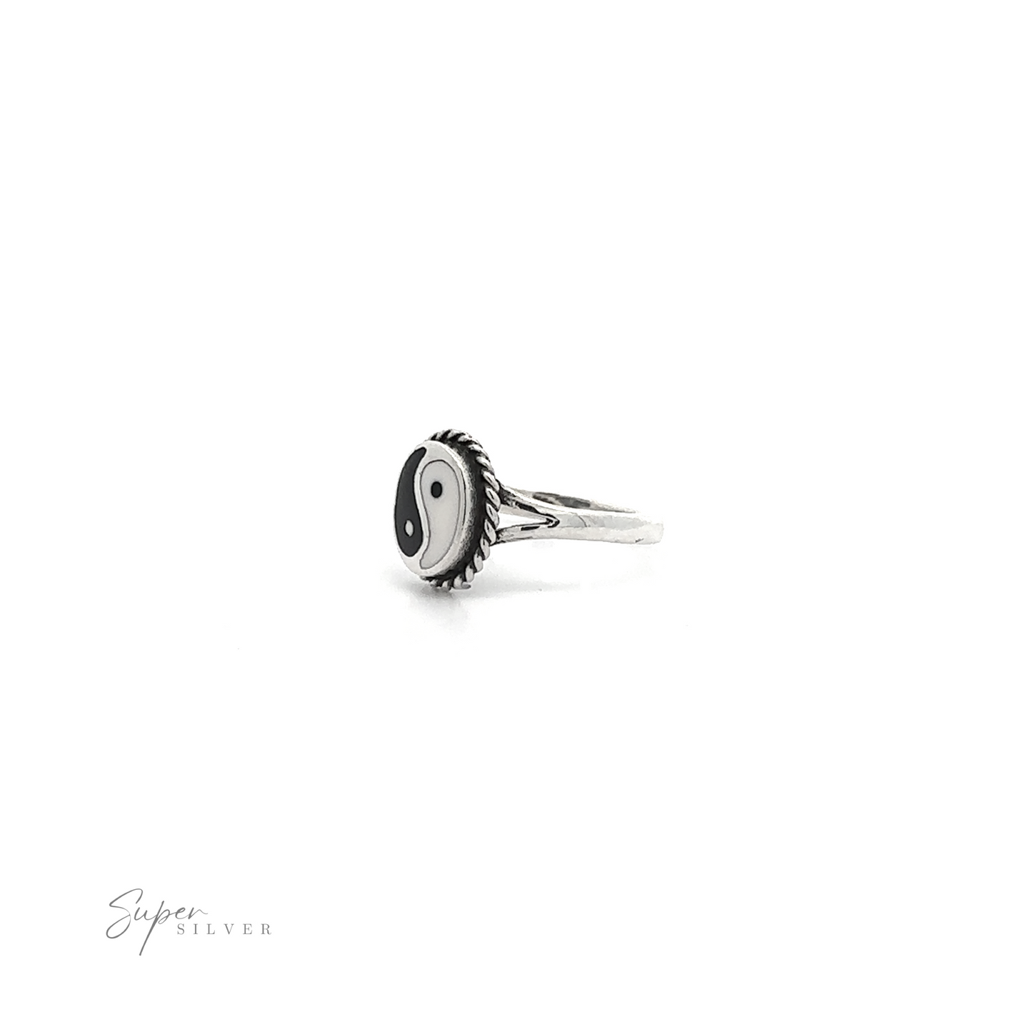 
                  
                    This harmonious Yin-Yang Ring with Rope Border showcases a striking black and white design, epitomizing perfect balance.
                  
                