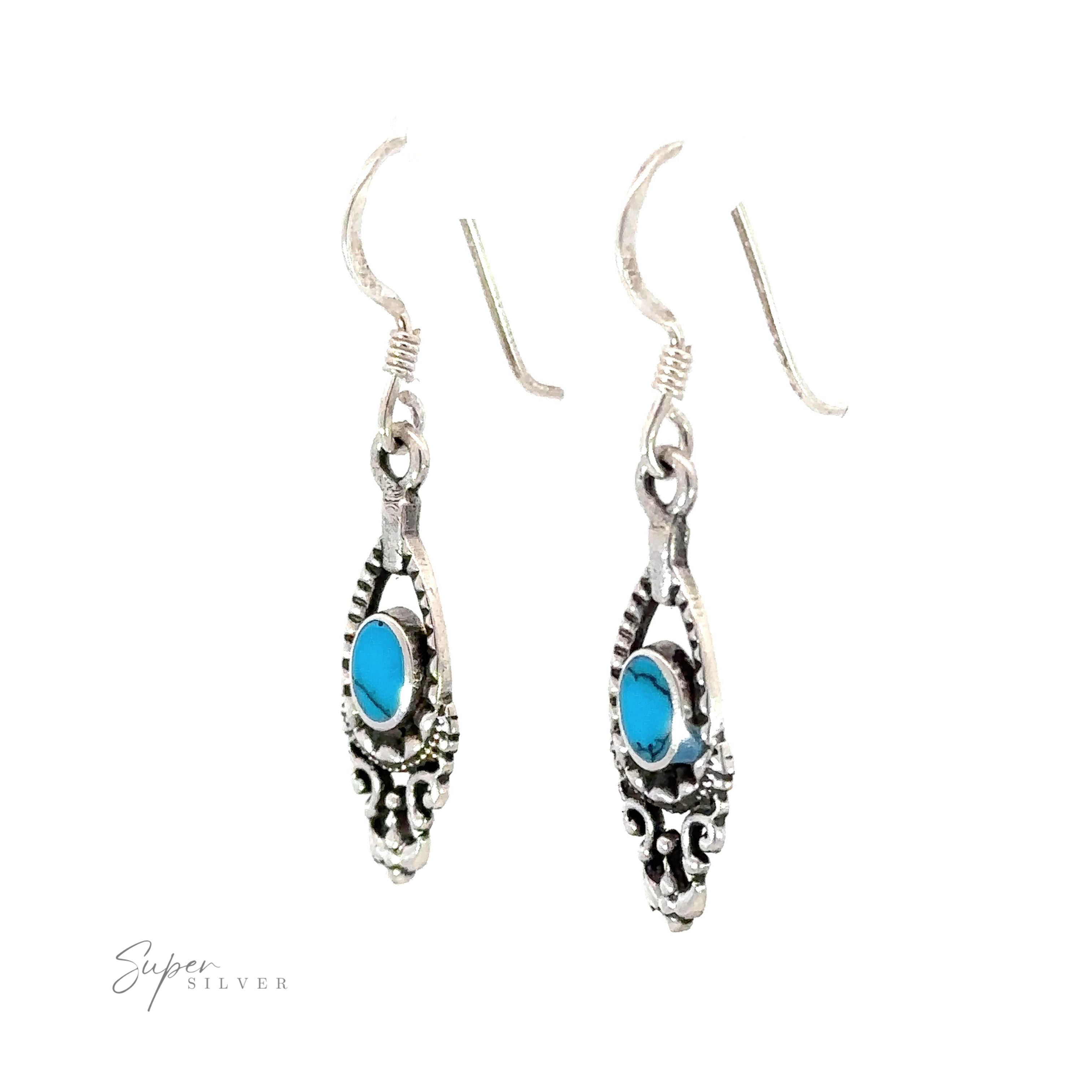 A pair of Delicate Victorian Stone Earrings perfect for everyday wear.