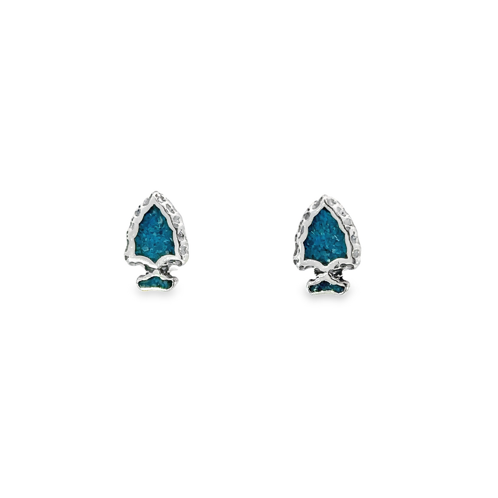 A pair of Turquoise Arrowhead Studs on a white background.