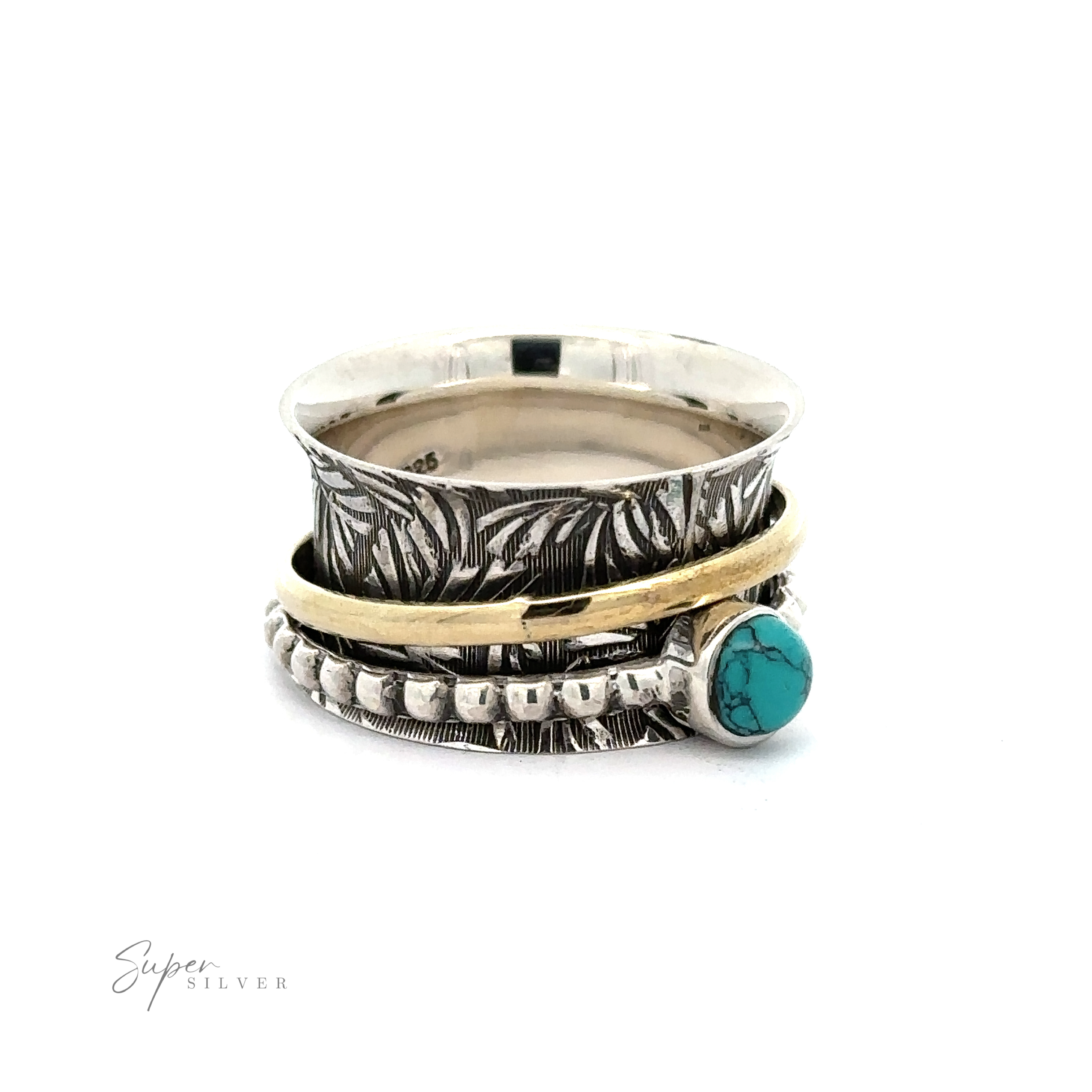 Elevate your dining area with our enchanting Bohemian Stone Spinner Ring with Beaded and Gold Detailing, adding a touch of sophistication and luxury to your space.