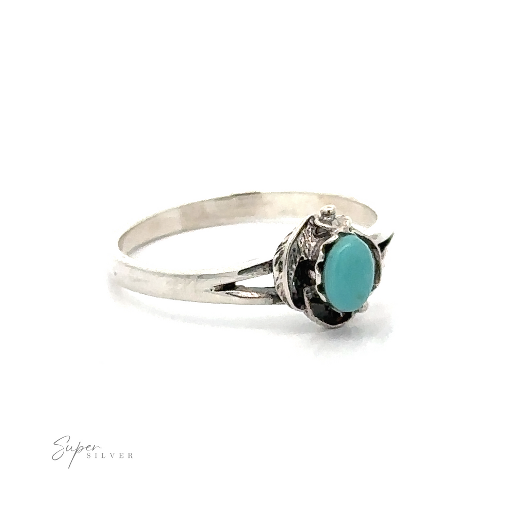 
                  
                    A sterling silver ring with a Stone Oval Ring With Delicate Detailing.
                  
                