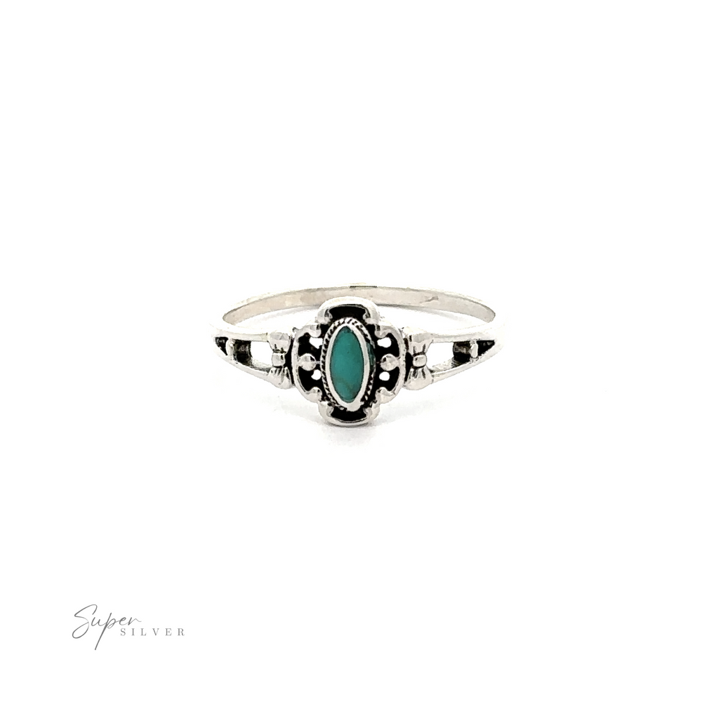 
                  
                    A Sterling silver ring with an Oval Inlay Stone Ring.
                  
                