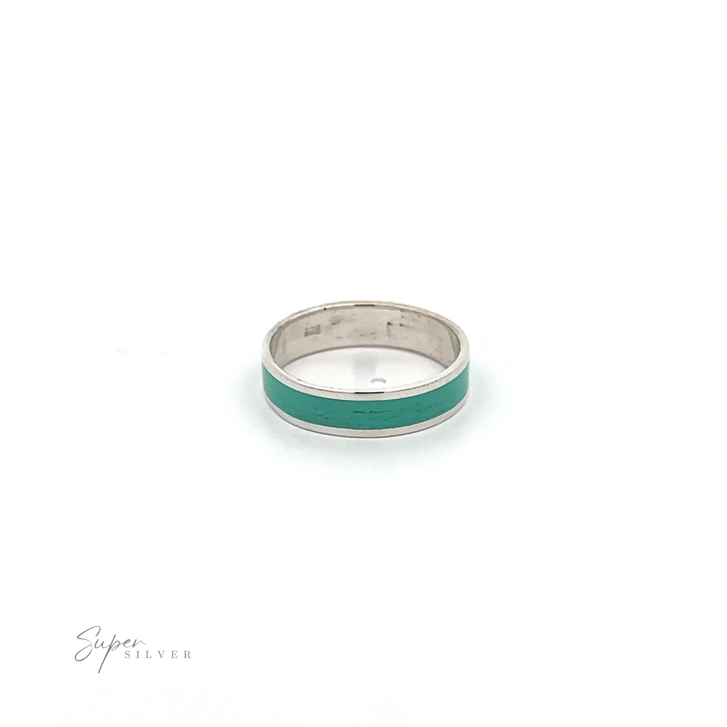 
                  
                    A Sophisticated Inlay Band with green enamel.
                  
                