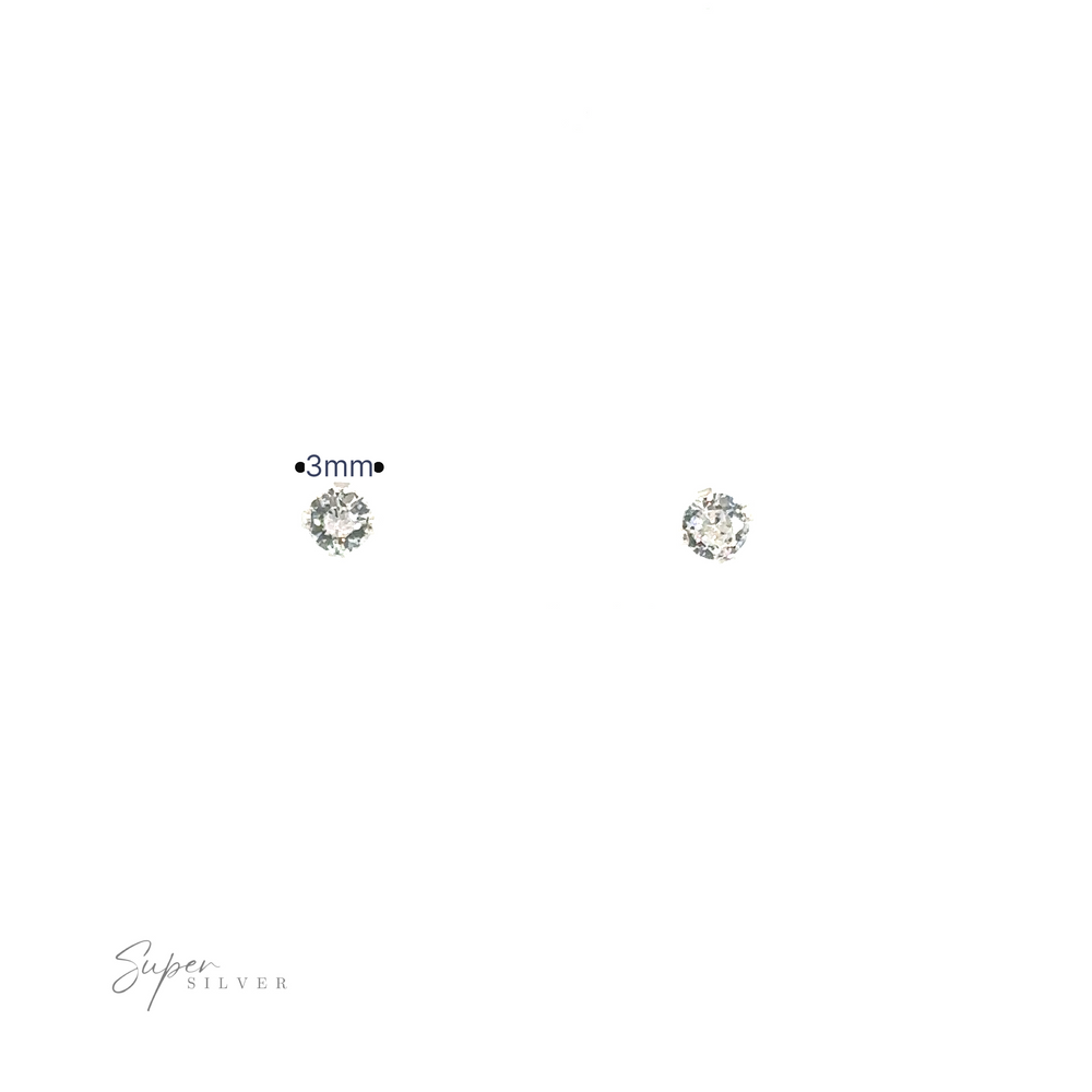 
                  
                    A pair of Round CZ Studs on a white background.
                  
                